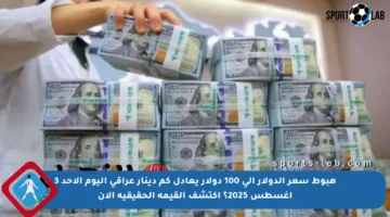 هبوط سعر الدولار إلى 100 دولار يعادل كم دينار عراقي اليوم الأحد 3 أغسطس 2025؟ اكتشف القيمة الحقيقية الآن